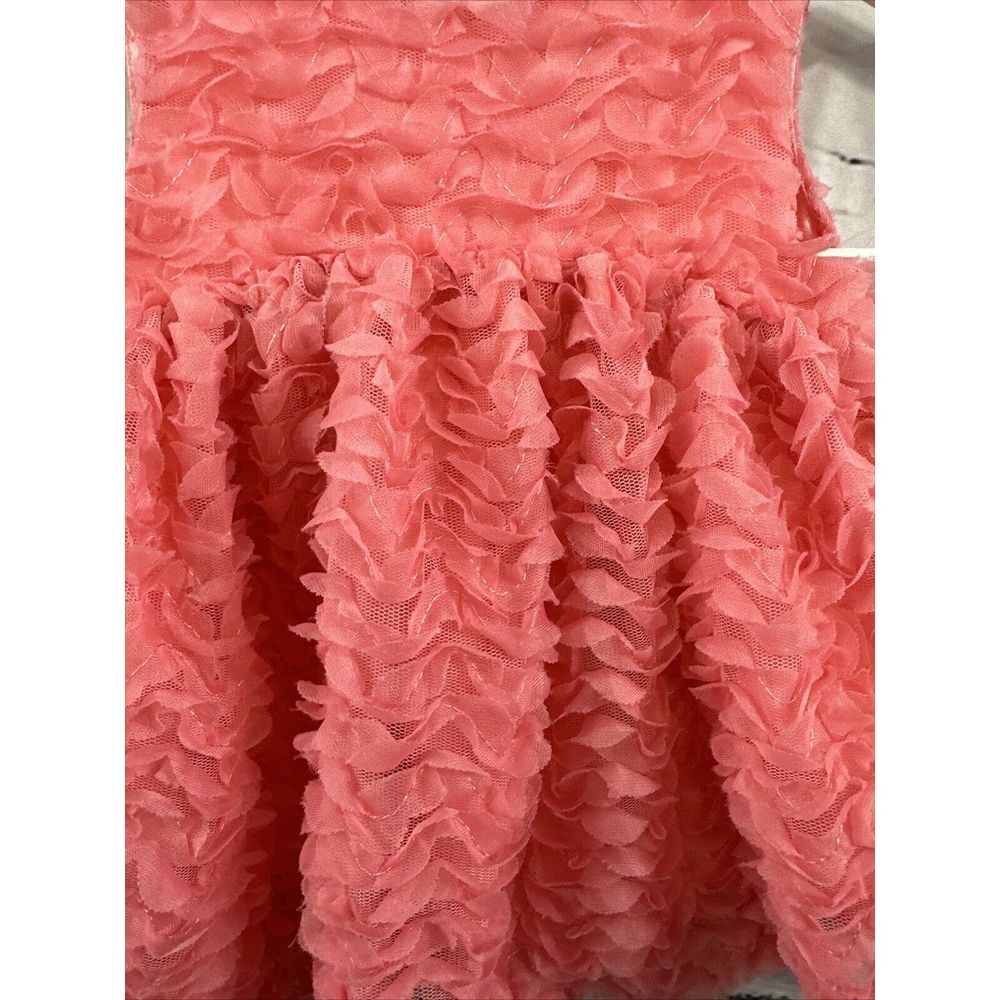 Cat and Jack Baby Girl Coral Pink Dress 3-6mo Ruffles - Picture 3 of 10